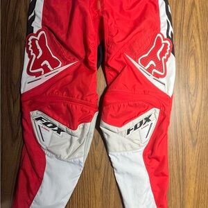 Fox Racing Pants Mens 32 Red Black White 360 Motocross MX Dirt Bike Riding Gear